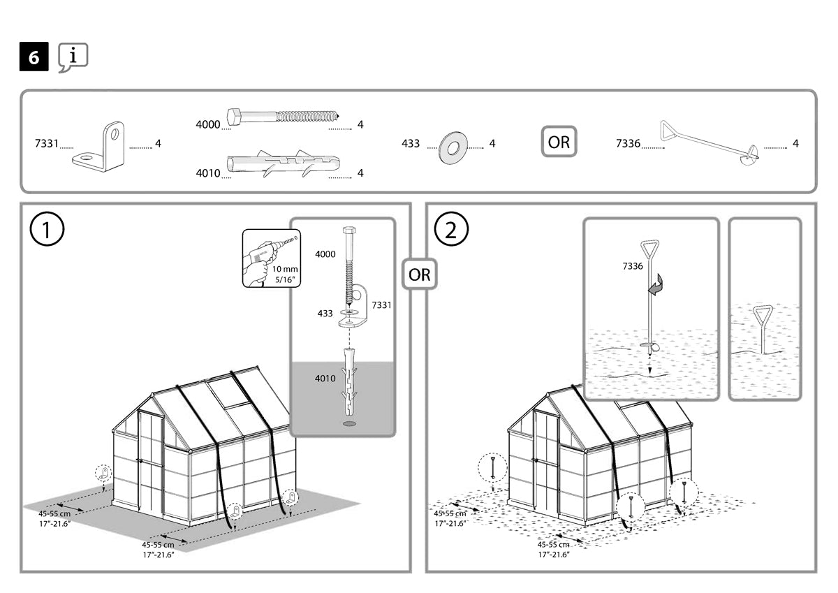 Palram-Canopia's Anchoring Kit for Select Greenhouse Models