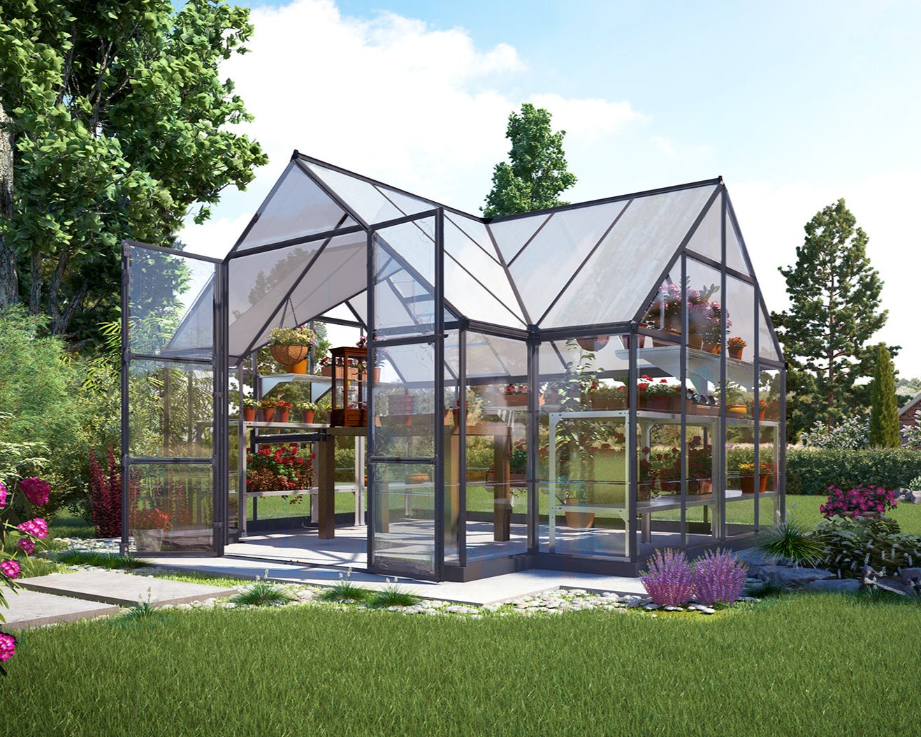 Victory® 10 ft. x 12 ft. Orangery Chalet Greenhouse | Palram-Canopia