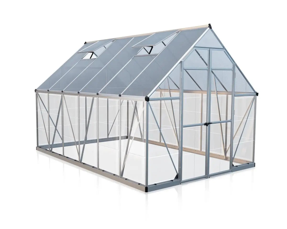 Balance® 8 ft. x 12 ft. Greenhouse Silver Frame Clear & TwinWall